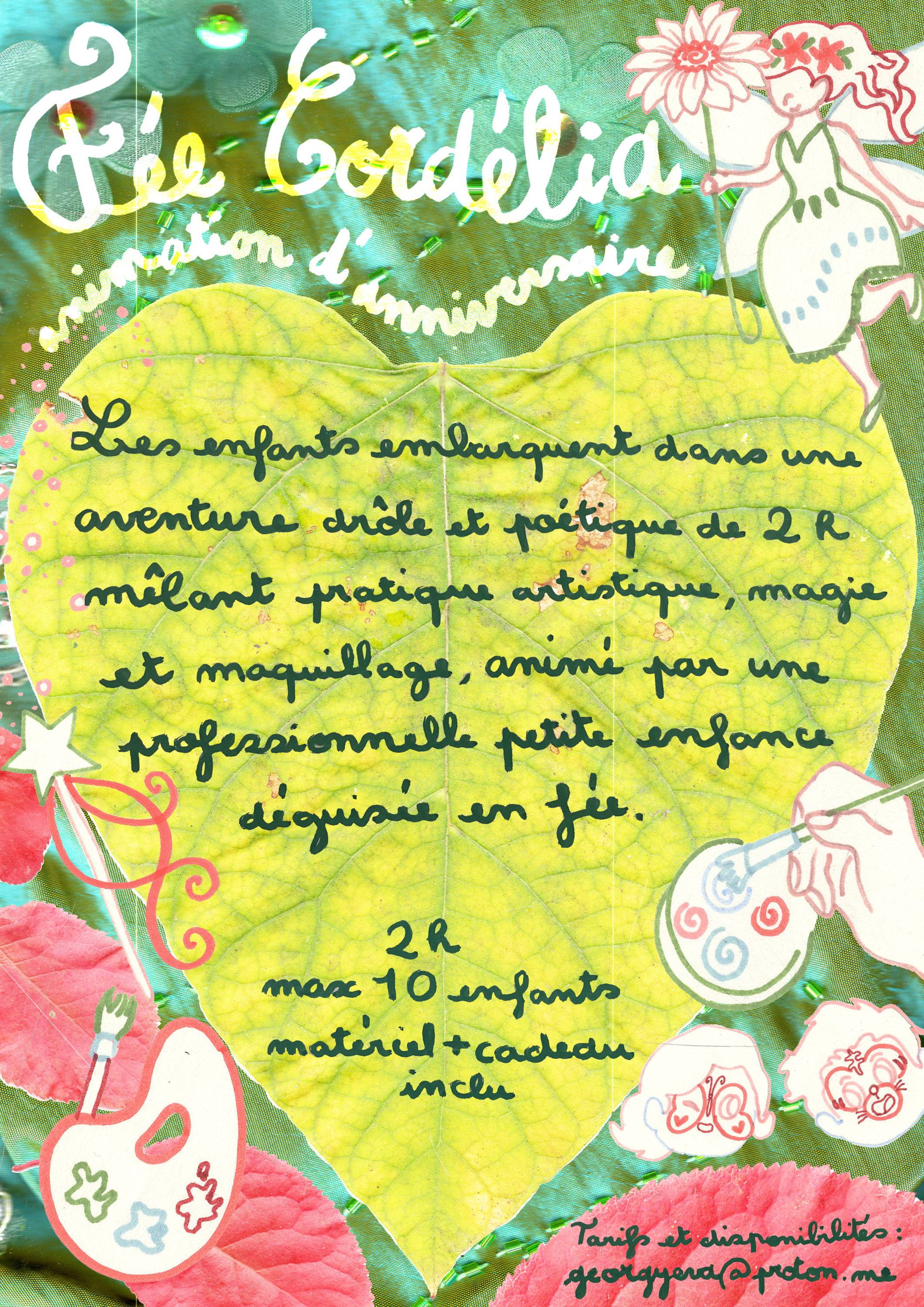 Propose Animation anniversaire enfant Fée Cordélia, art magie et maquillage Bordeaux