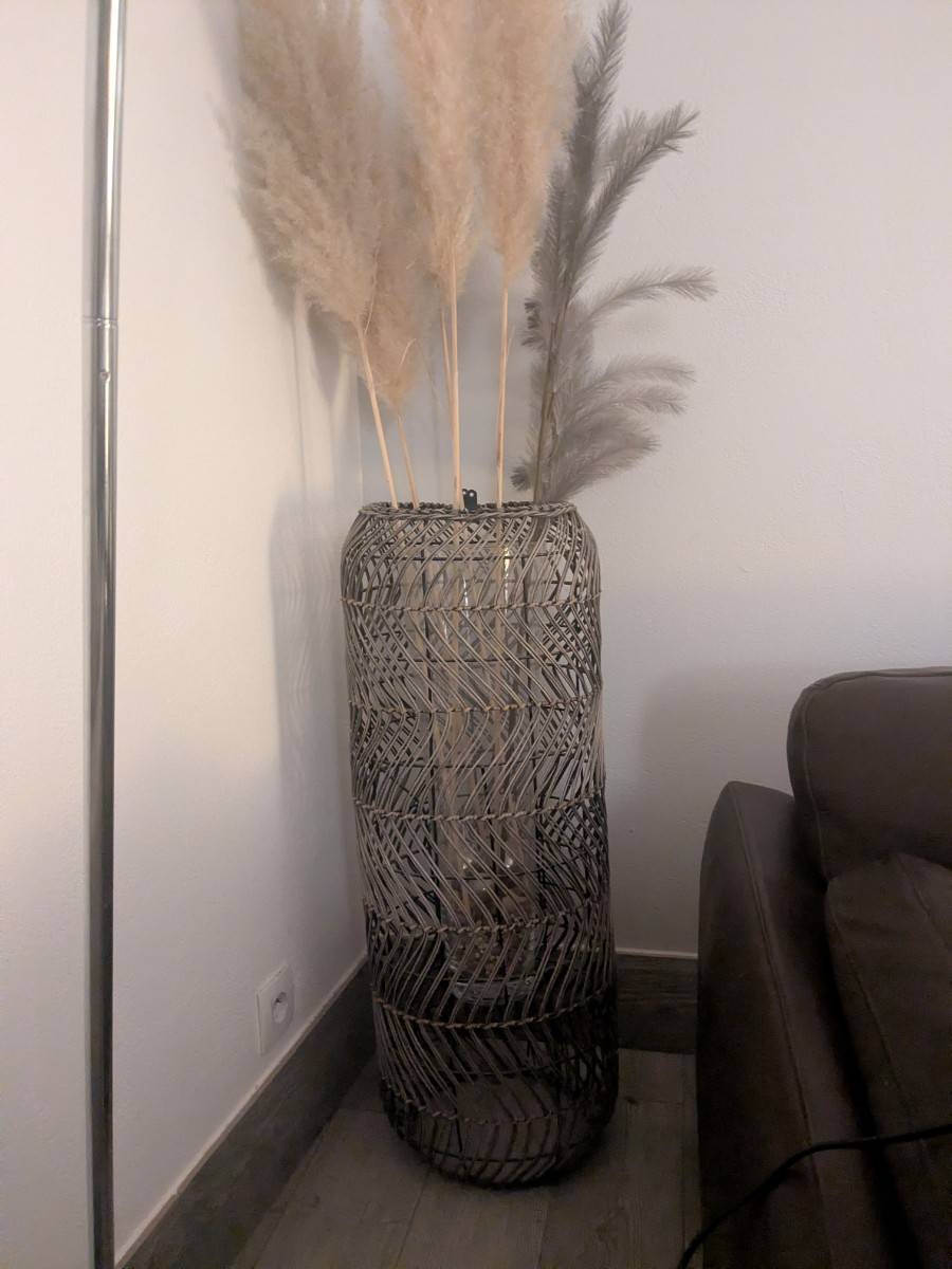 Vase deco en osier
