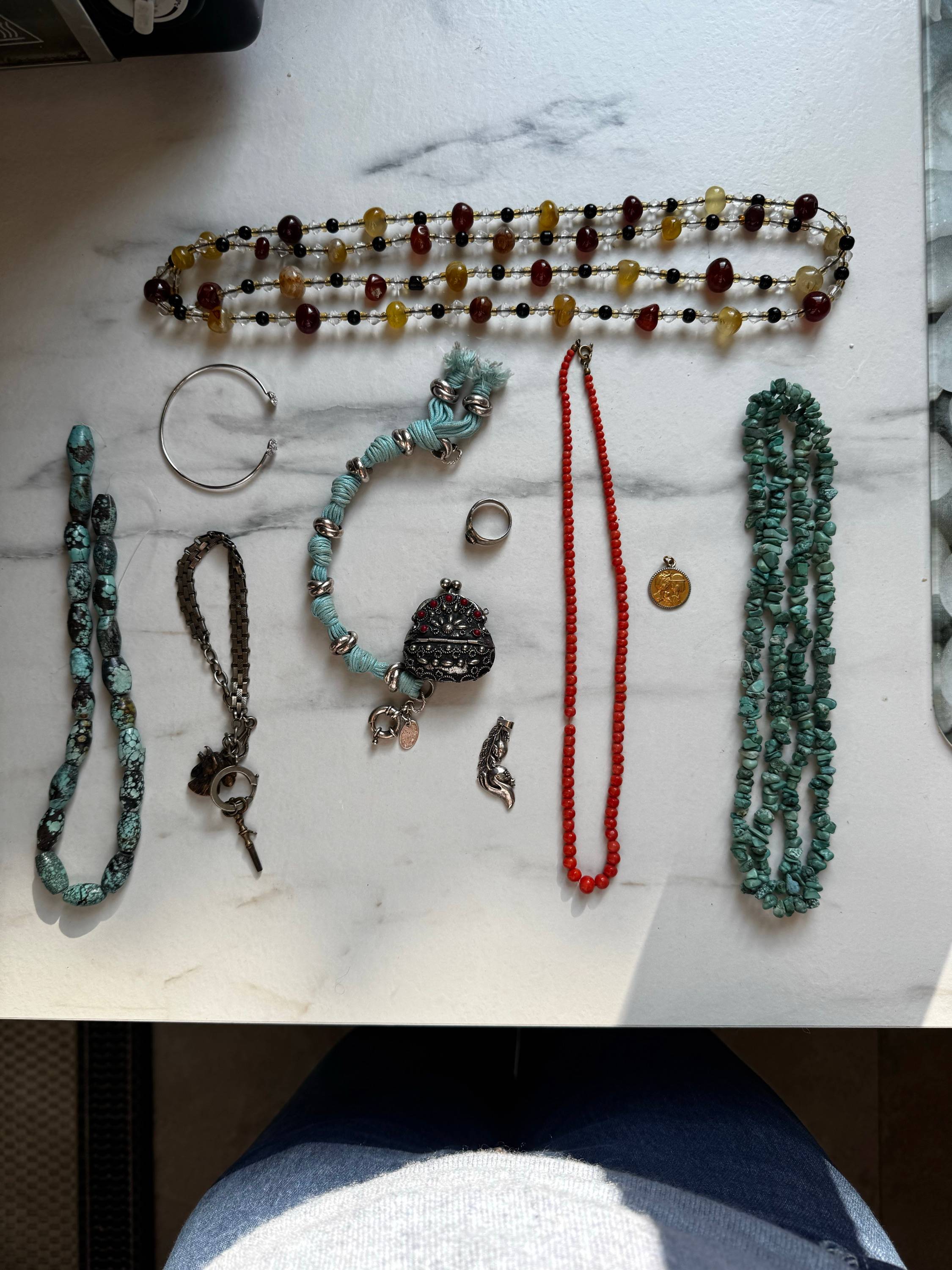 Vends lot bijoux anciens pierre véritable et argent