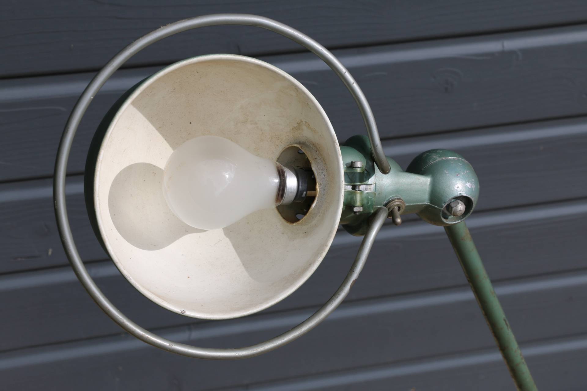 Lampe JIELDE 2 bras verte 1960