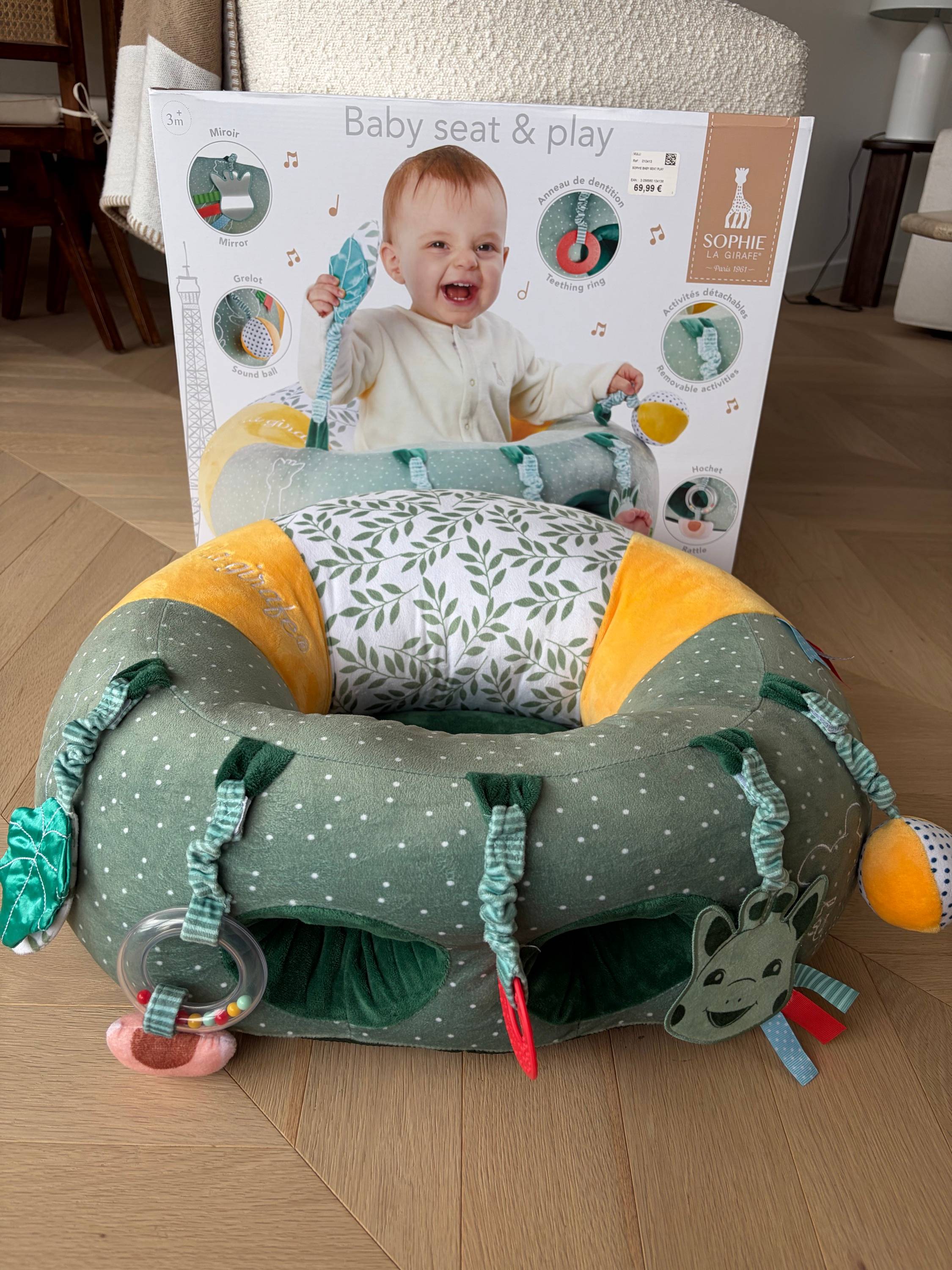 Vends siège bébé et jouet Sophie la Girafe neuf