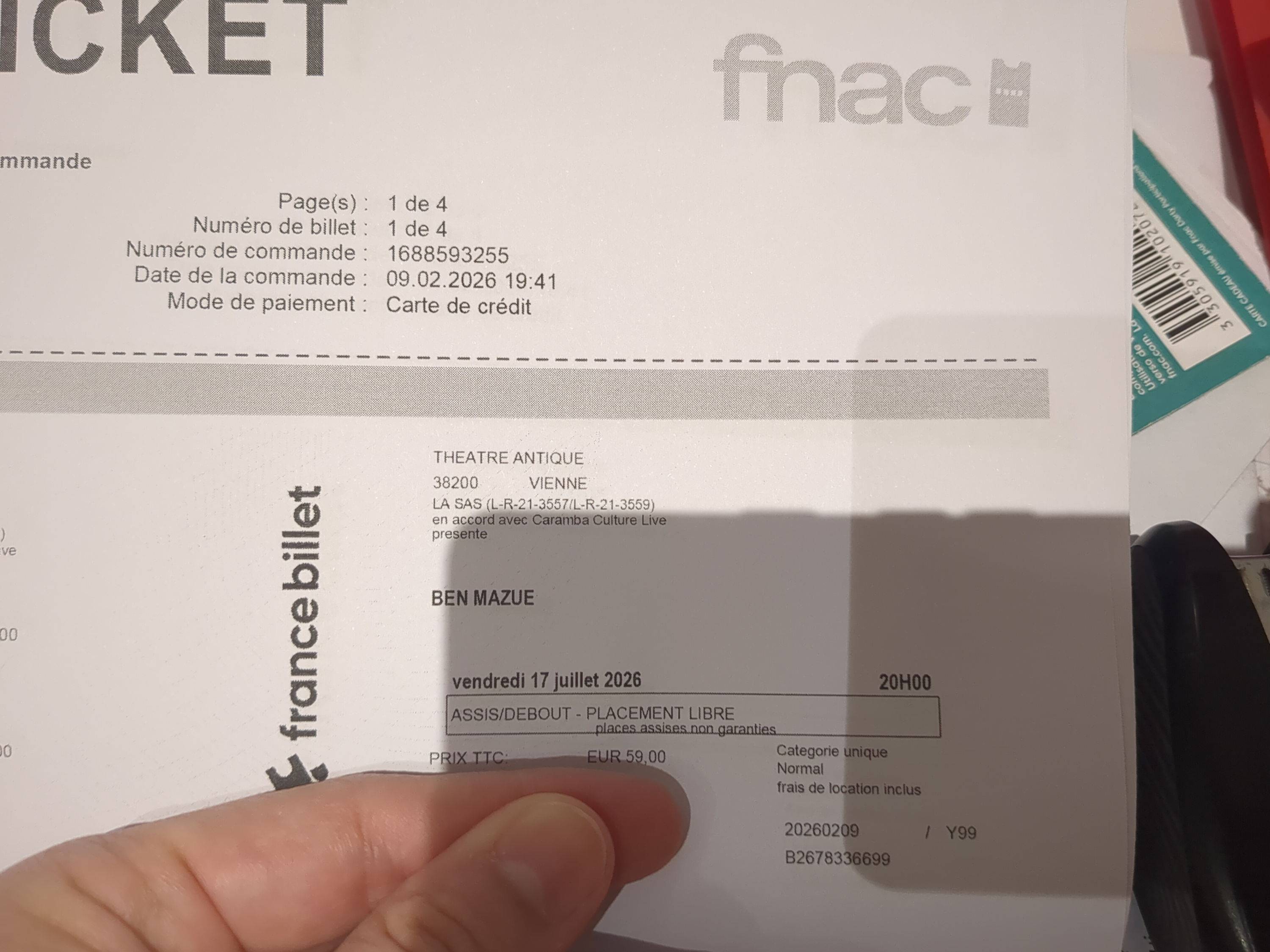 Propose 2 places pour le concert de Ben Mazué à Vienne le 17 juillet