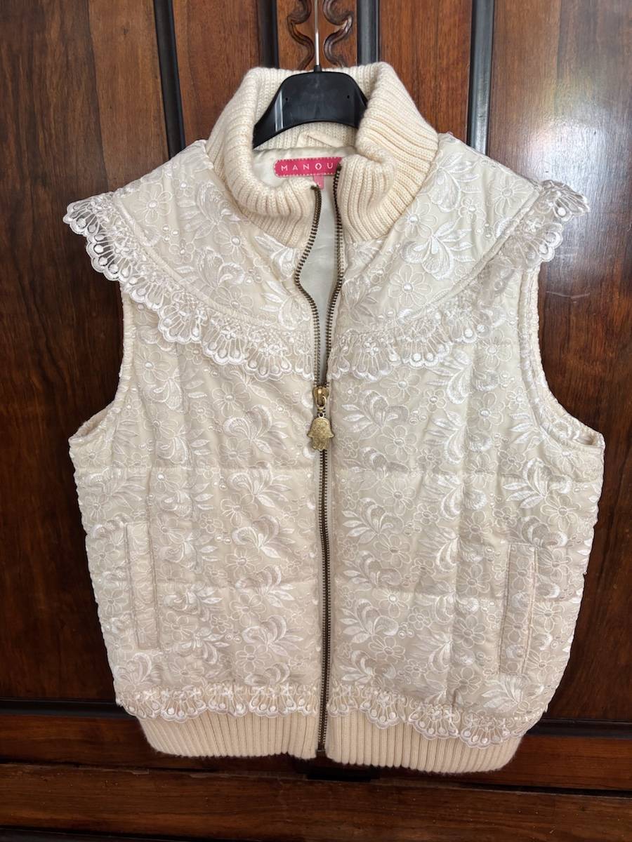 Vends veste matelassée sans manches écrue - Taille L