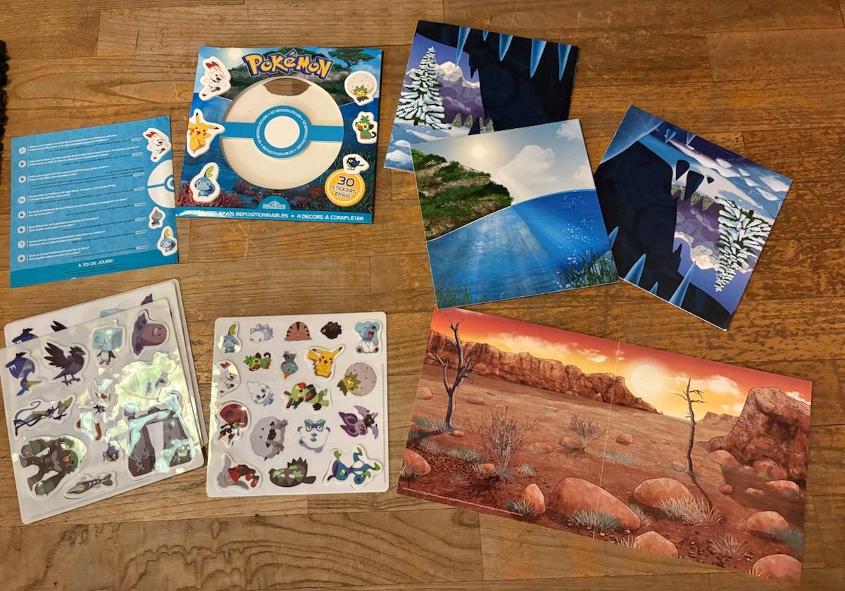 Pokémon 30 Stickers épais repositionnables dans 4 décors