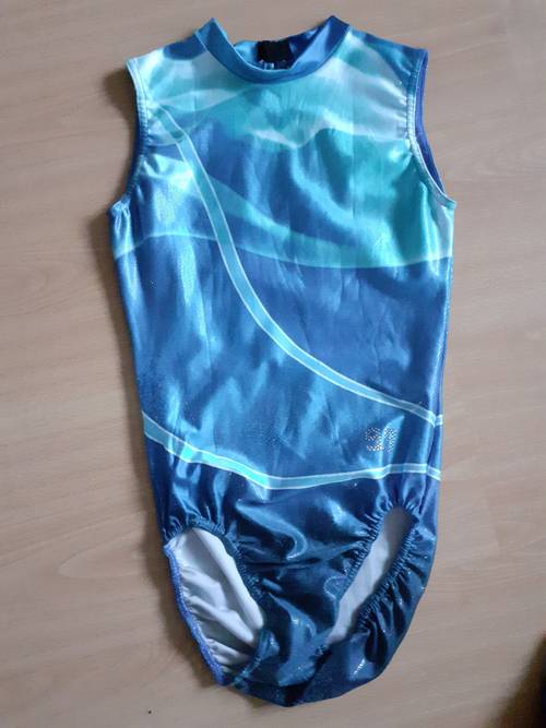 Justaucorps de marque de gym 9.9, neuf, en lycra bleu brillant