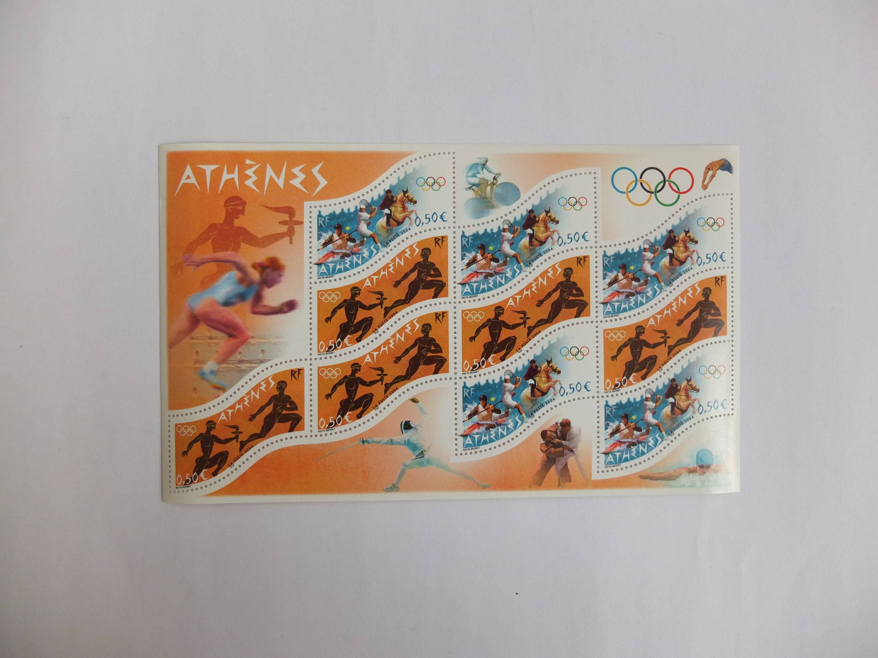 Timbres neufs : Les Jeux Olympiques de 2004 à Athènes