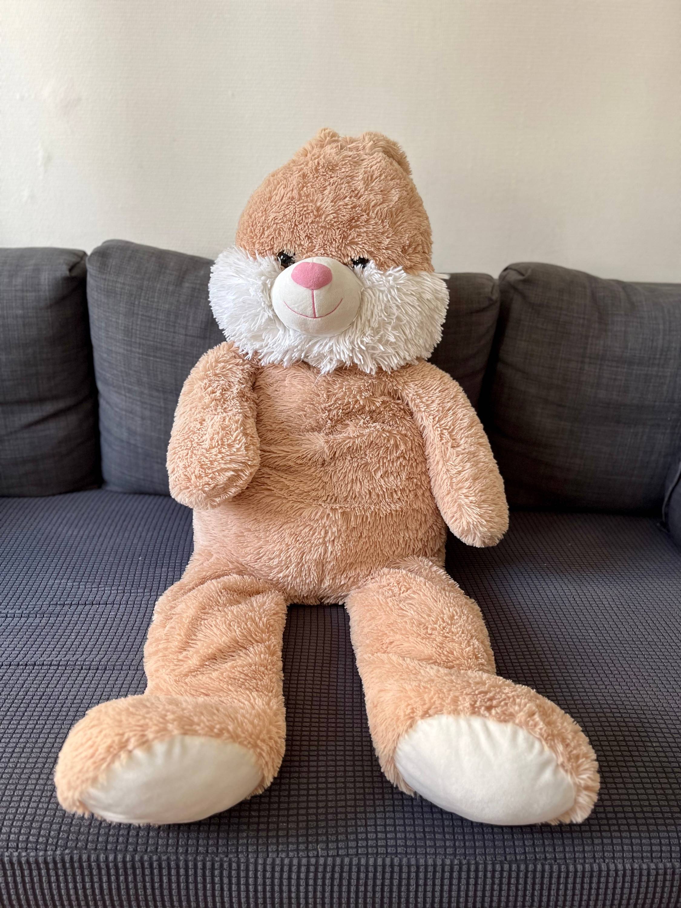 Vends grand lapin en peluche Nicotoy beige XXL très doux, excellent état
