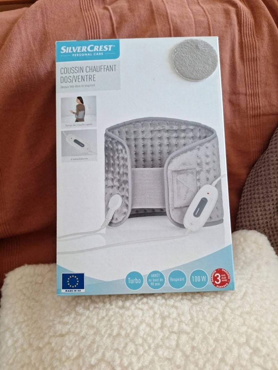 Vends Coussin chauffant dos ventre velour très doux Silvercrest