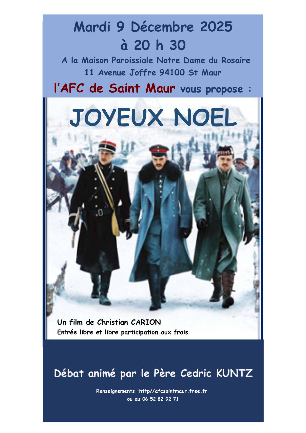 Propose projection du film "Joyeux Noël"
