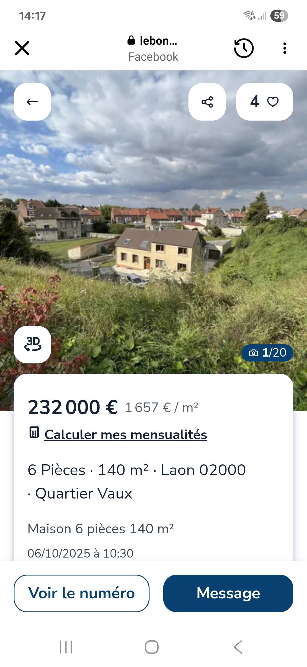 Une photo de l’annonce