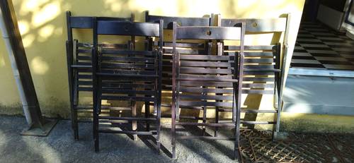 5 chaises pliables bois