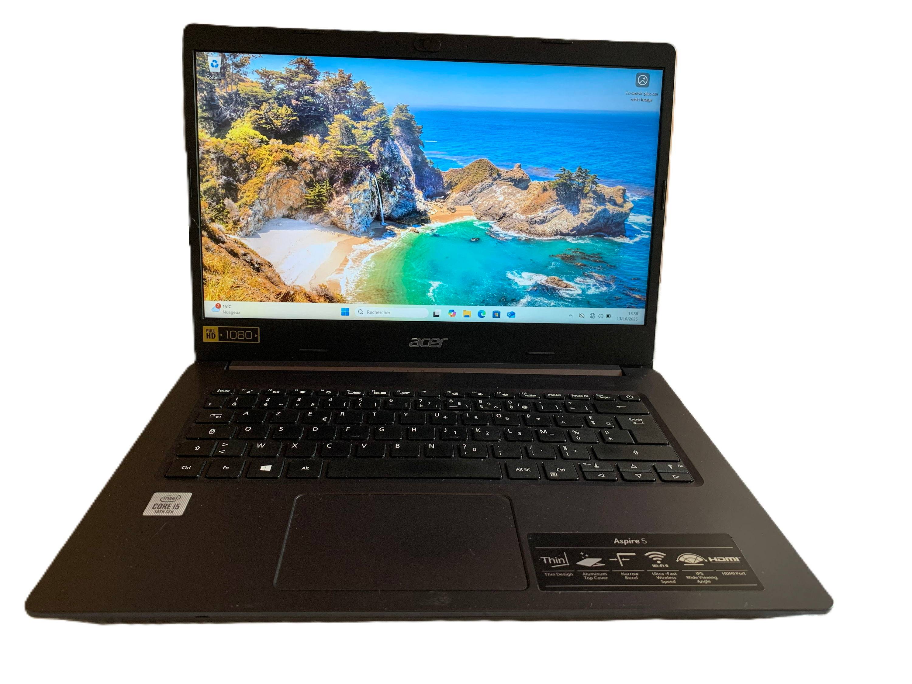 Vends Acer Aspire 5 | SSD 1 To | RAM 20 Go | i5 10ème Gen | 14" FHD | Windows 11