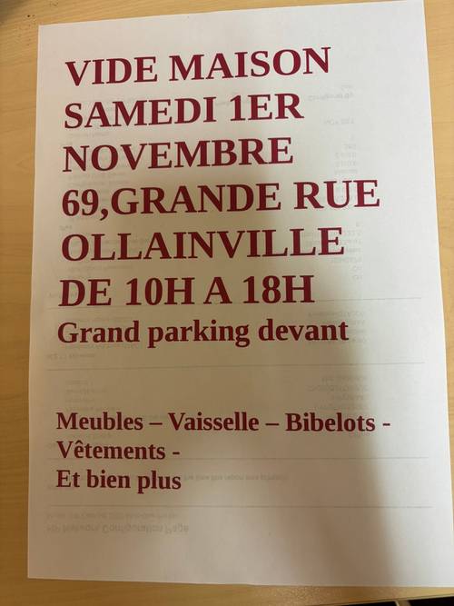 Propose vide maison le 1er novembre