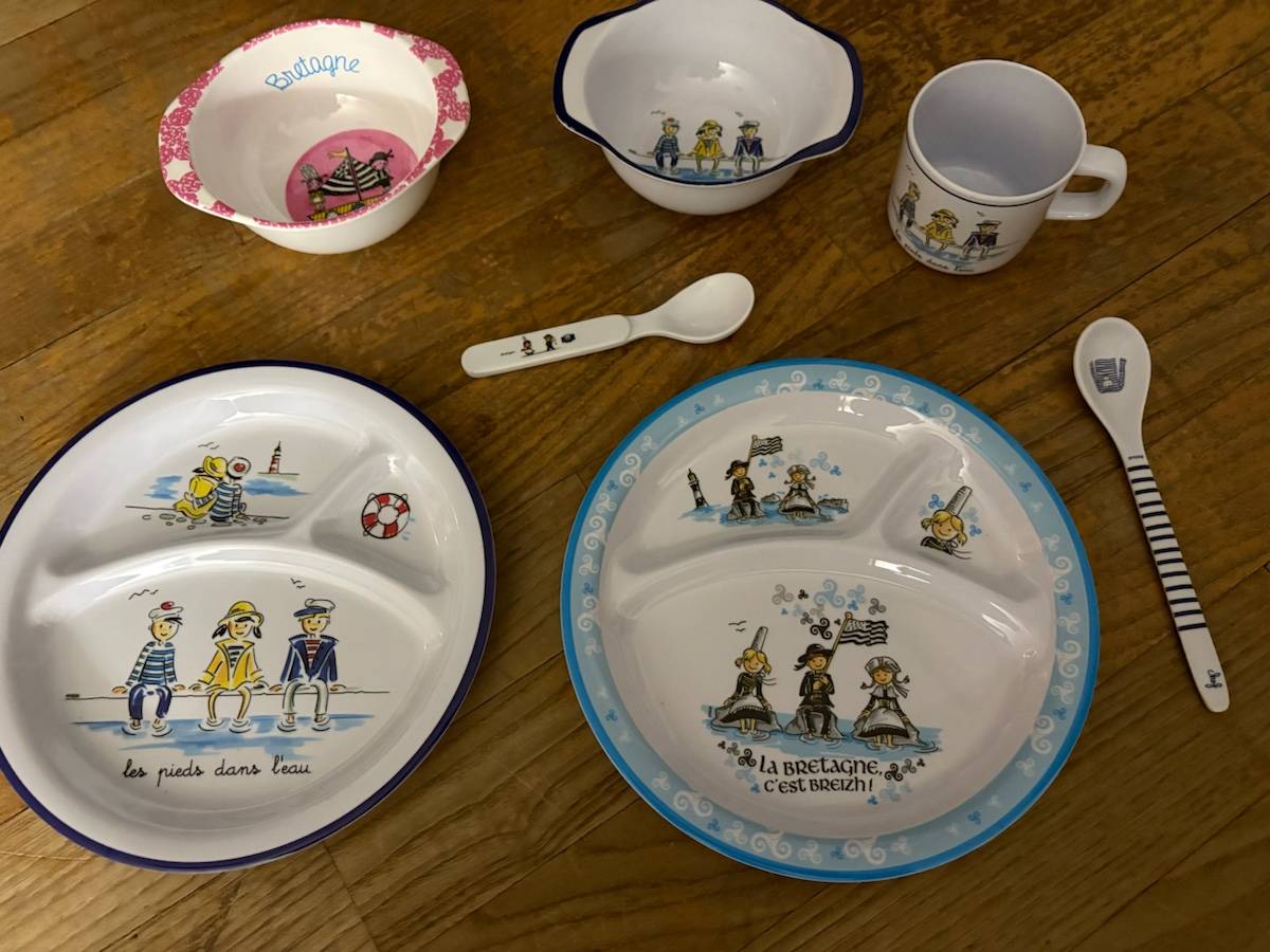 Ensemble repas enfant neuf La Bretagne les pieds dans l’eau