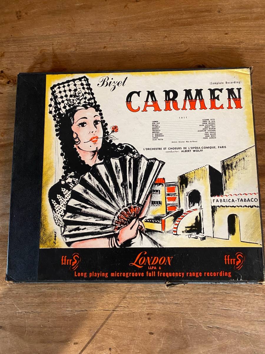 Coffret de 3 vinyles Carmen / Bizet Orchestre et chœur de l’Opéra Comique / Albert Wolff
