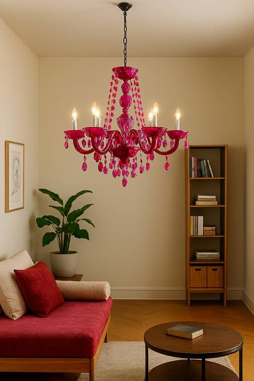 Vends lustre en matériaux particuliers de belle qualité, état très soigné