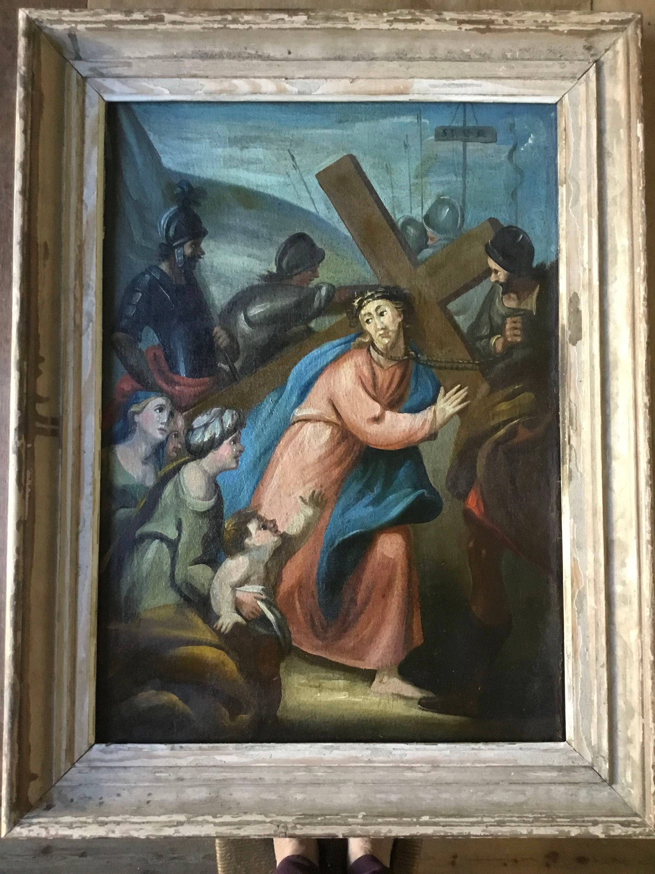 Chemin de croix fin du 17ème, huile sur toile