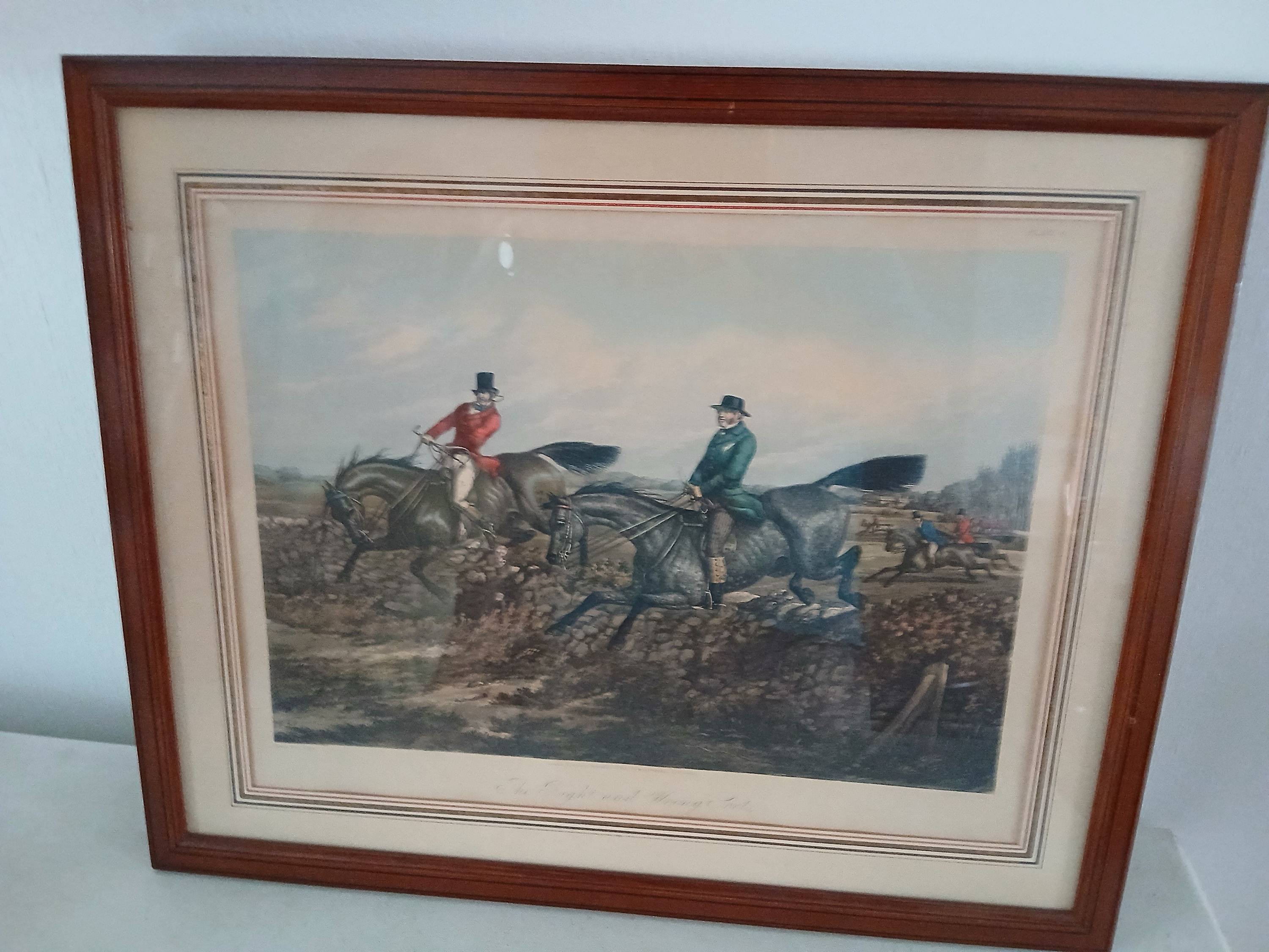 Vends tableau ancien "chasse à courre"
