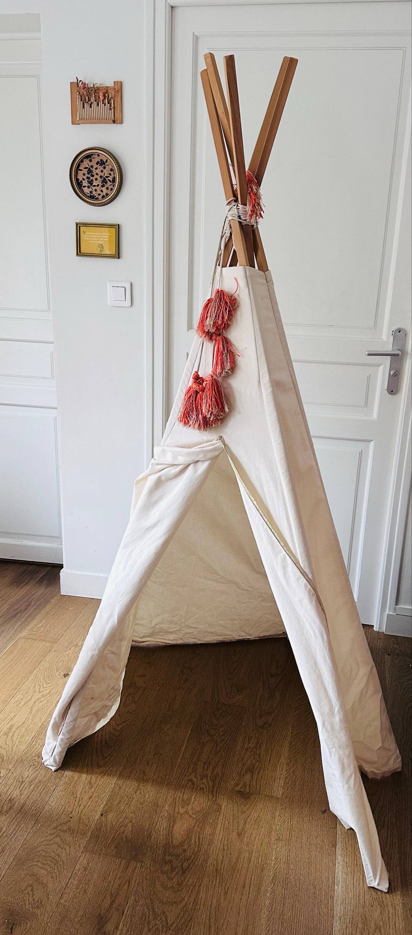 Vends tipi enfant en bois et tissu