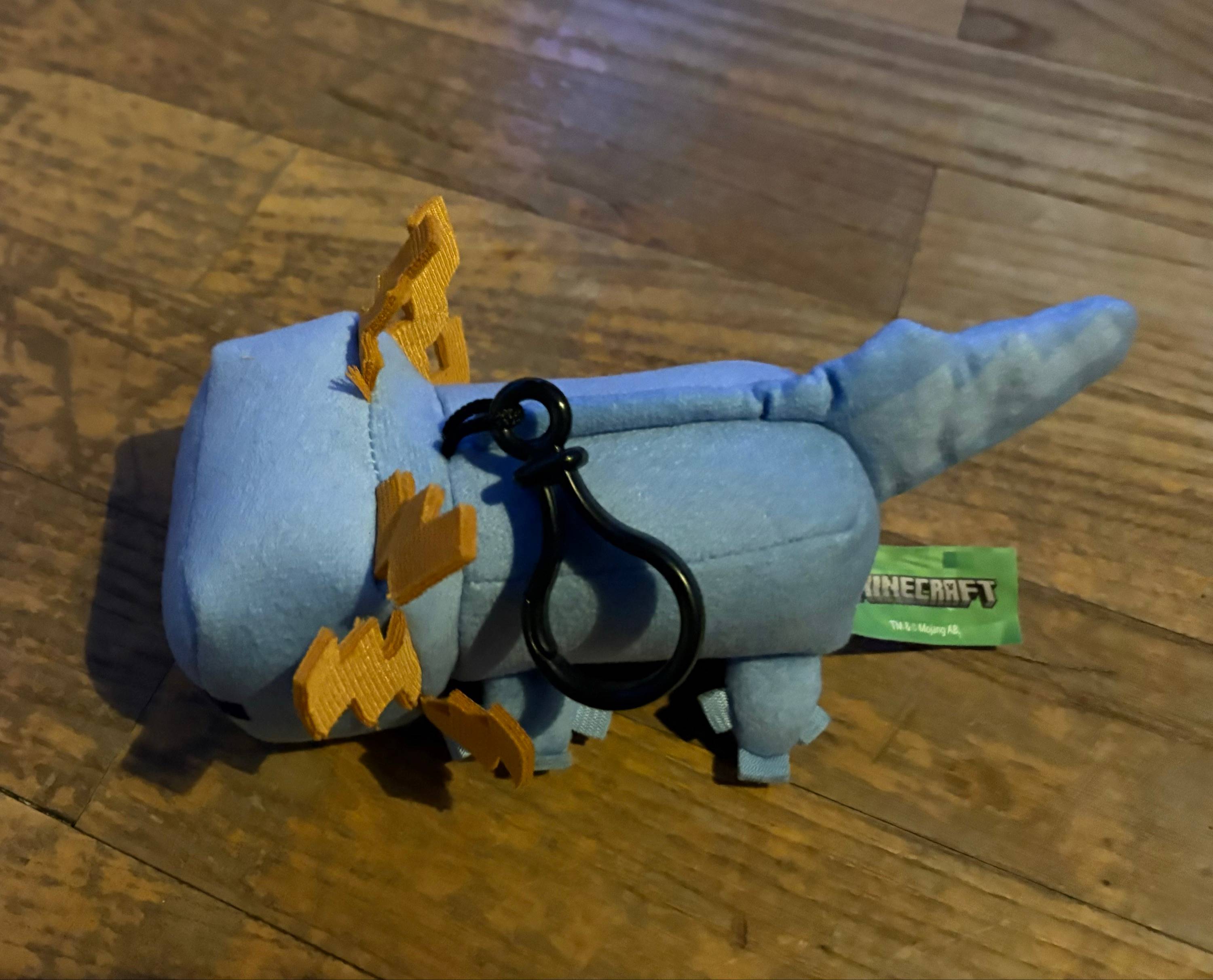 Peluche porte clés Minecraft axolotl bleu Neuve
