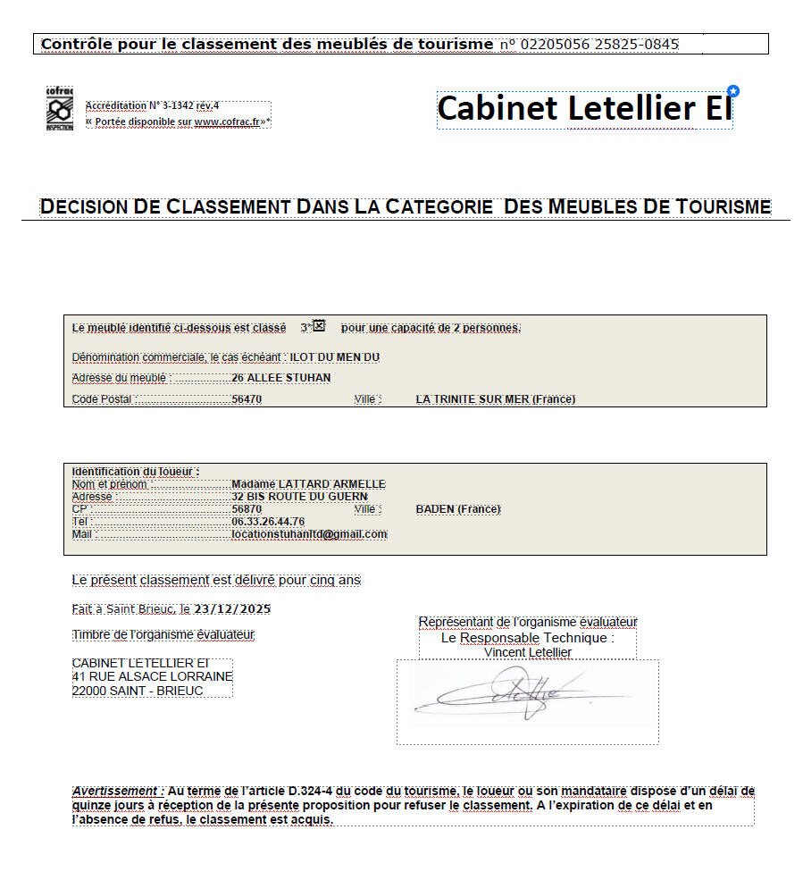 Une photo de l’annonce