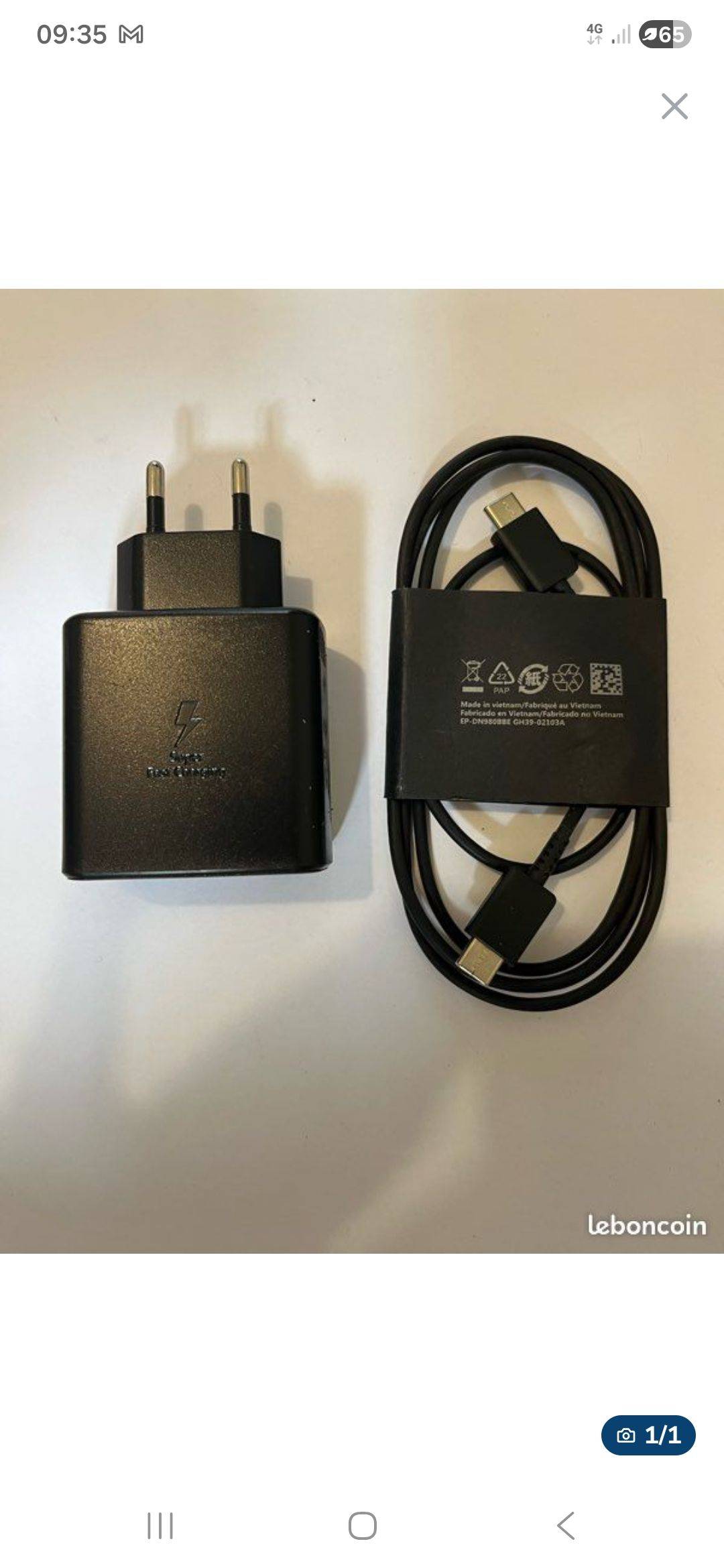 Vends chargeur Samsung original Type C neuf
