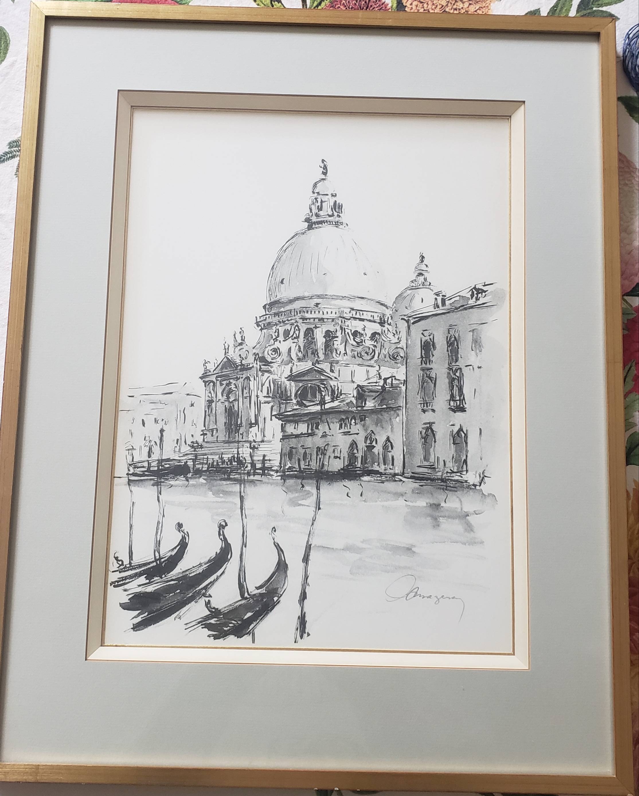 Vends une aquarelle d’Enthime Mazeran, vue de Venise