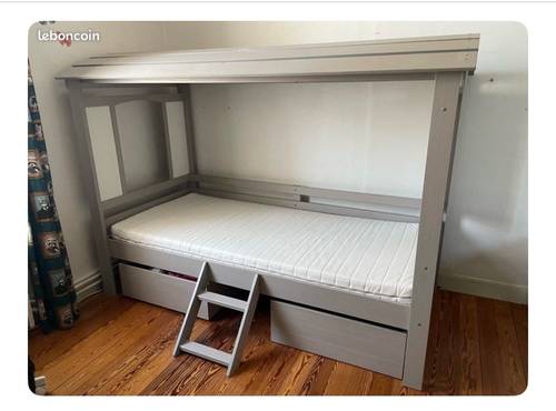 Vends lit bois cabane roulotte
