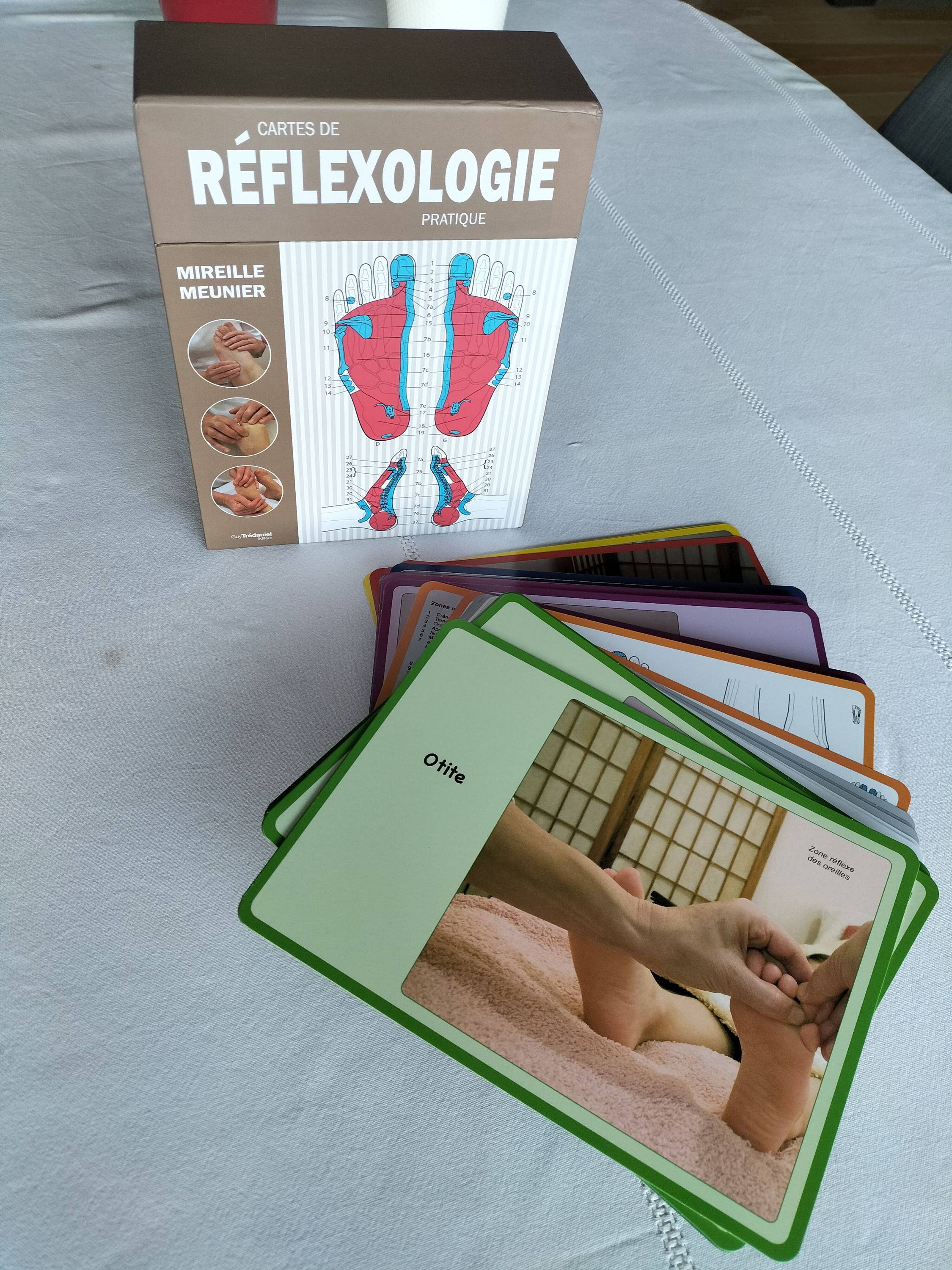 Vends lot de cartes de réflexologie plantaire Mireille Meunier