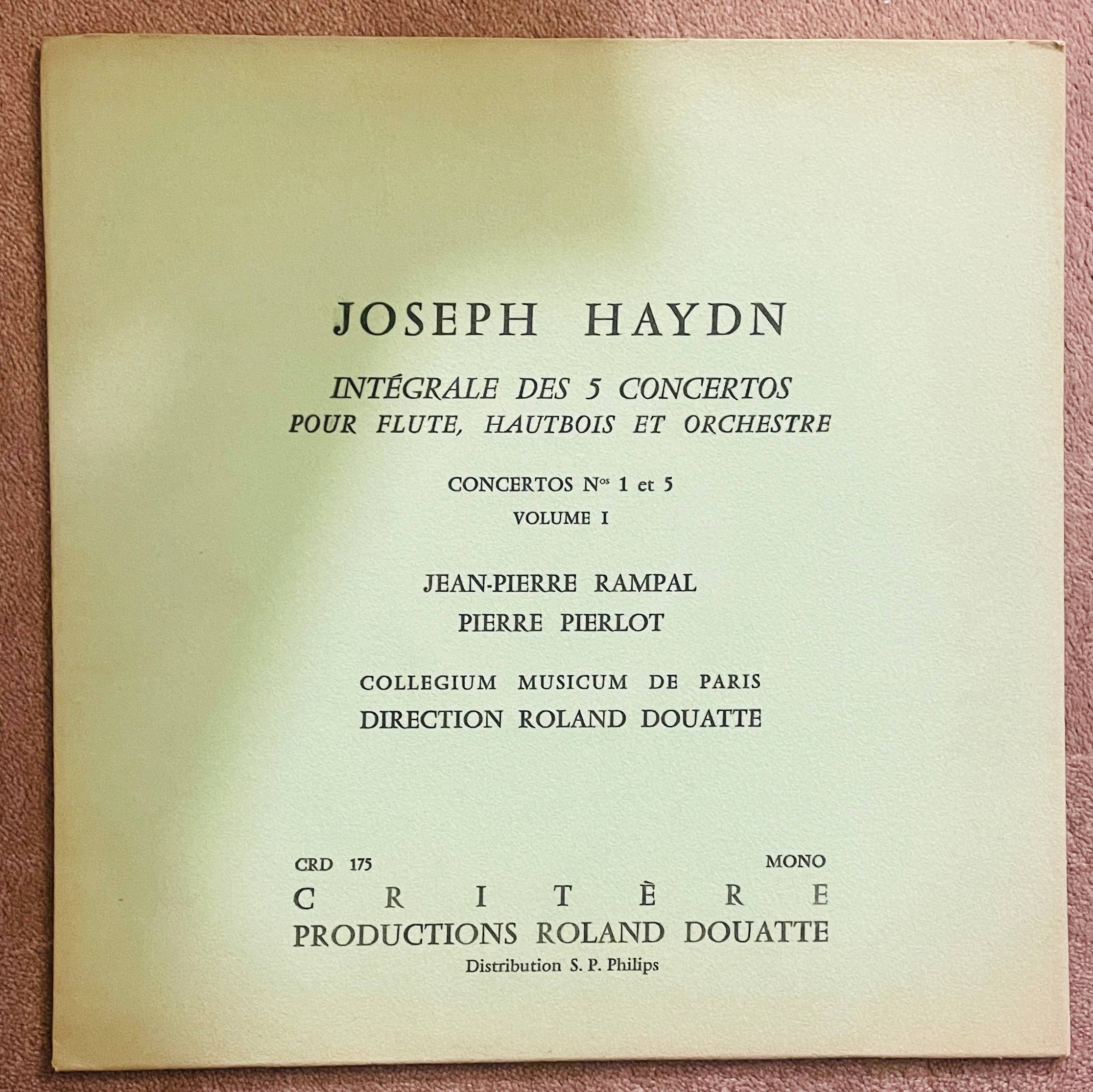 Vinyl 33T - Joseph Haydn - Intégrale Des 5 Concertos Pour Flute, Hautbois Et Orchestre