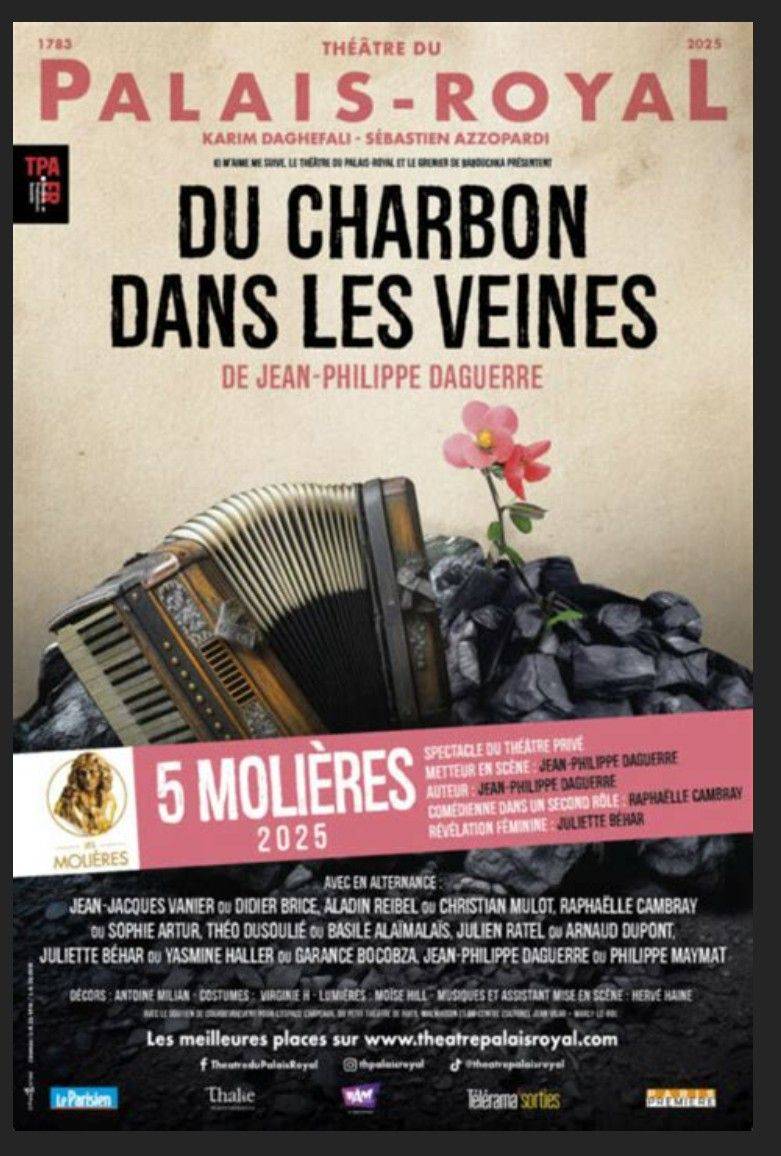 Vends 2 places de théâtre "Du charbon dans les veines" le 20 juin à 19h