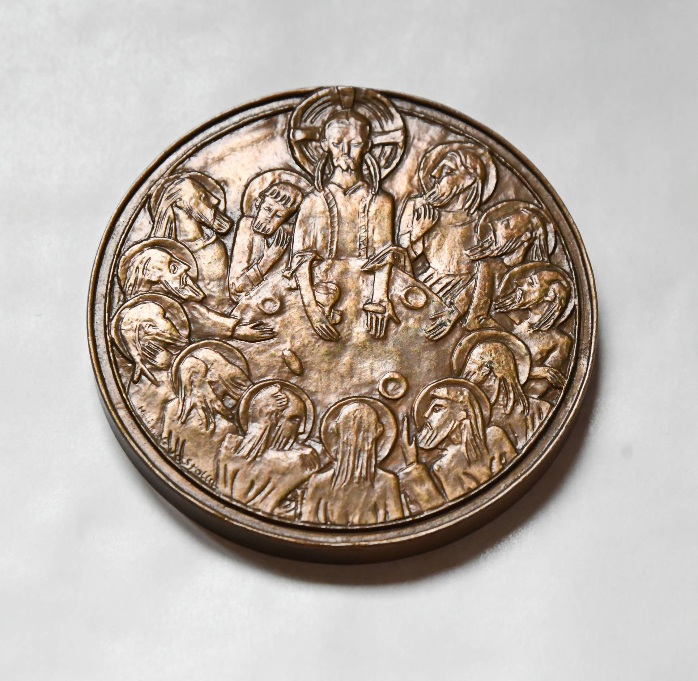 Médaillon Bronze 1972 - Hommage Aux Apôtres De L'Europe - 81 Mm - Collection
