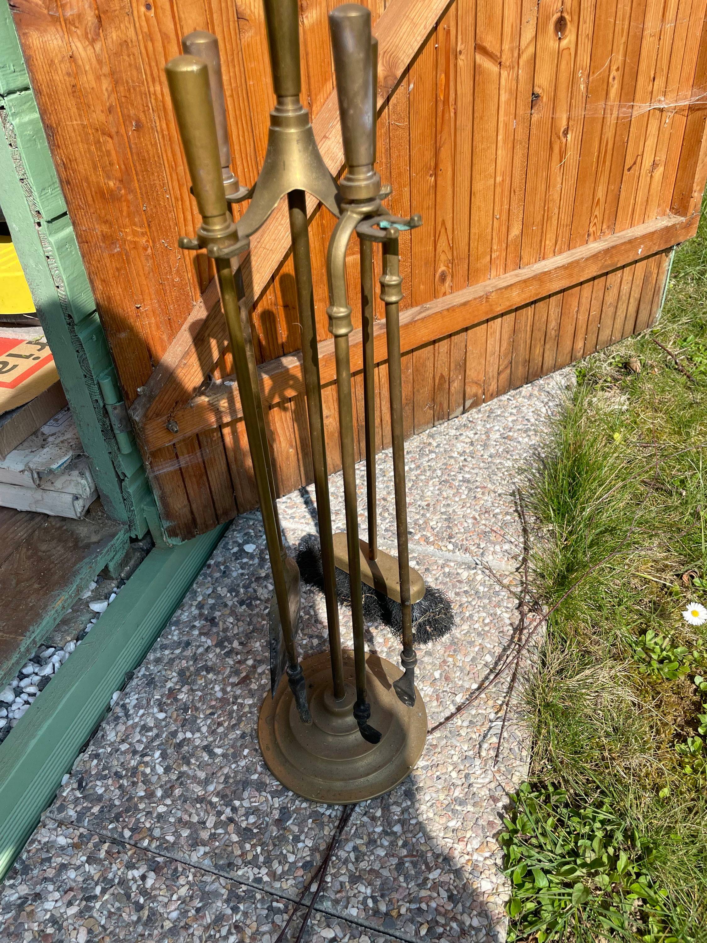 Vends ensemble cheminée en laiton