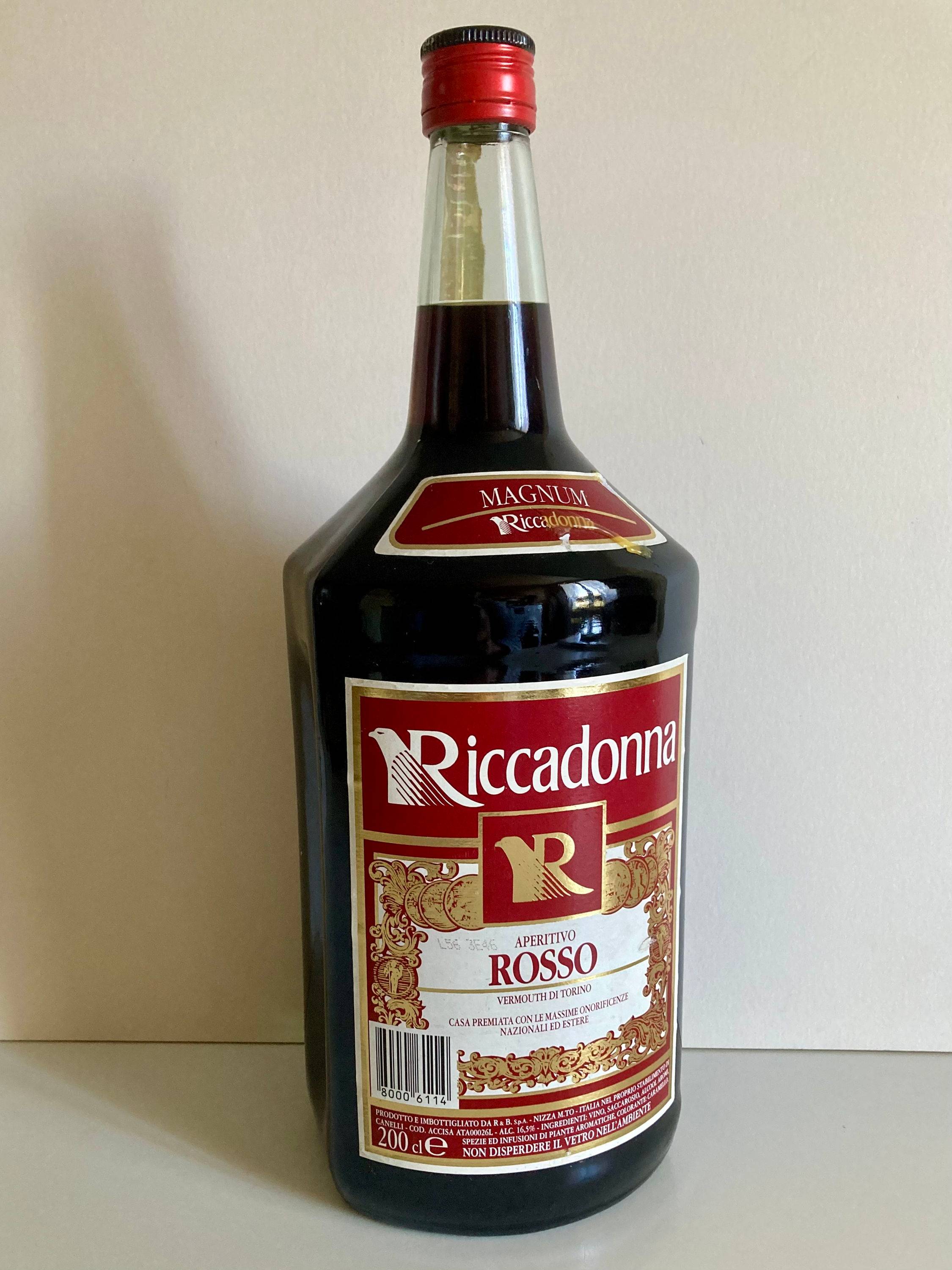 Vends magnum apéritif 2L Riccadonna vermouth Torino aperitivo rosso