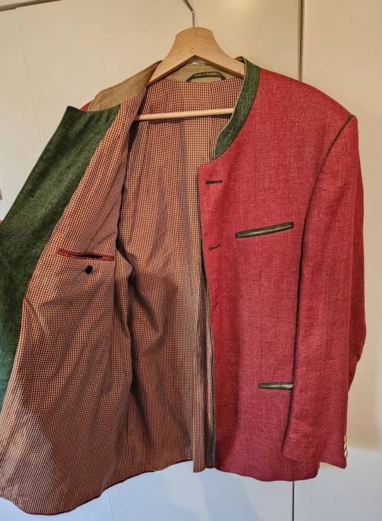 Vends veste autrichienne lin rouge - Taille L