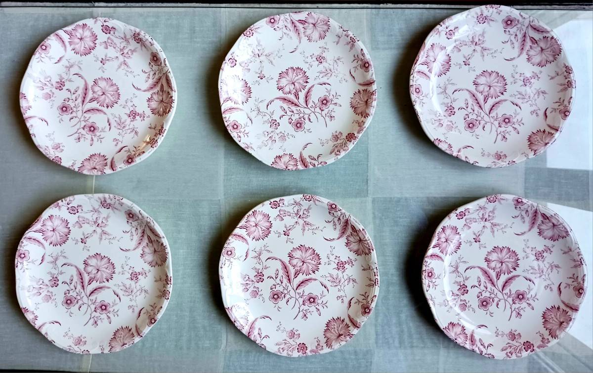 Assiettes à dessert Gien vintages