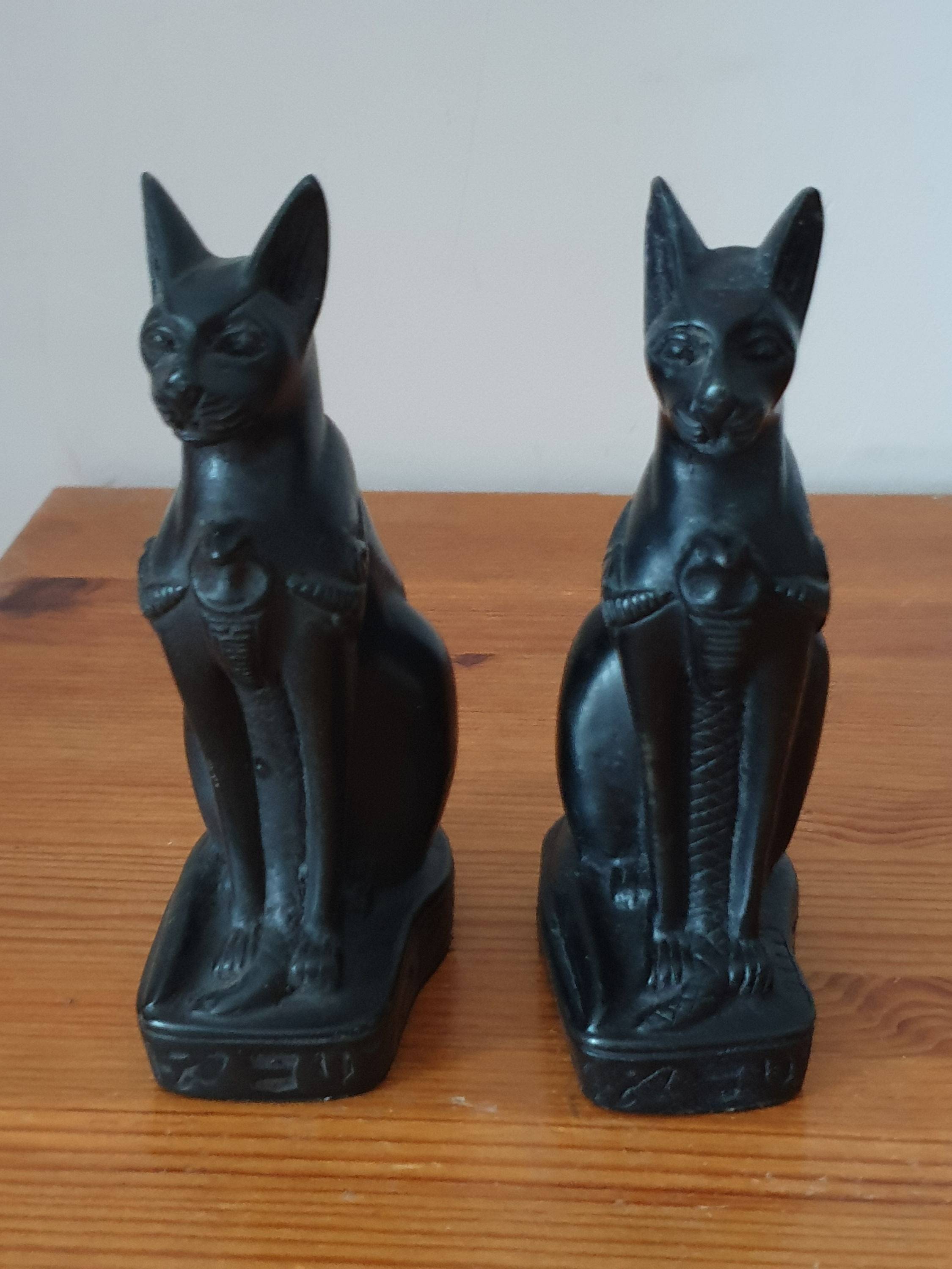 Atyhao Statue de chat égyptien Égyptien Chat Résine Statue Figurine Ménage Chambre Ornement