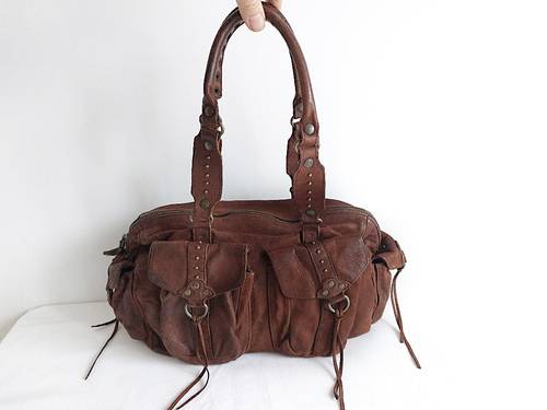Vends sac bowling vintage en cuir Abaco