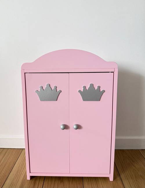 Vends armoire de poupée rose