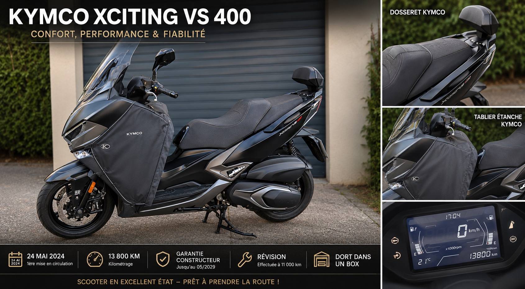 Vends Kymco Xciting VS 400, 2024, 14000km