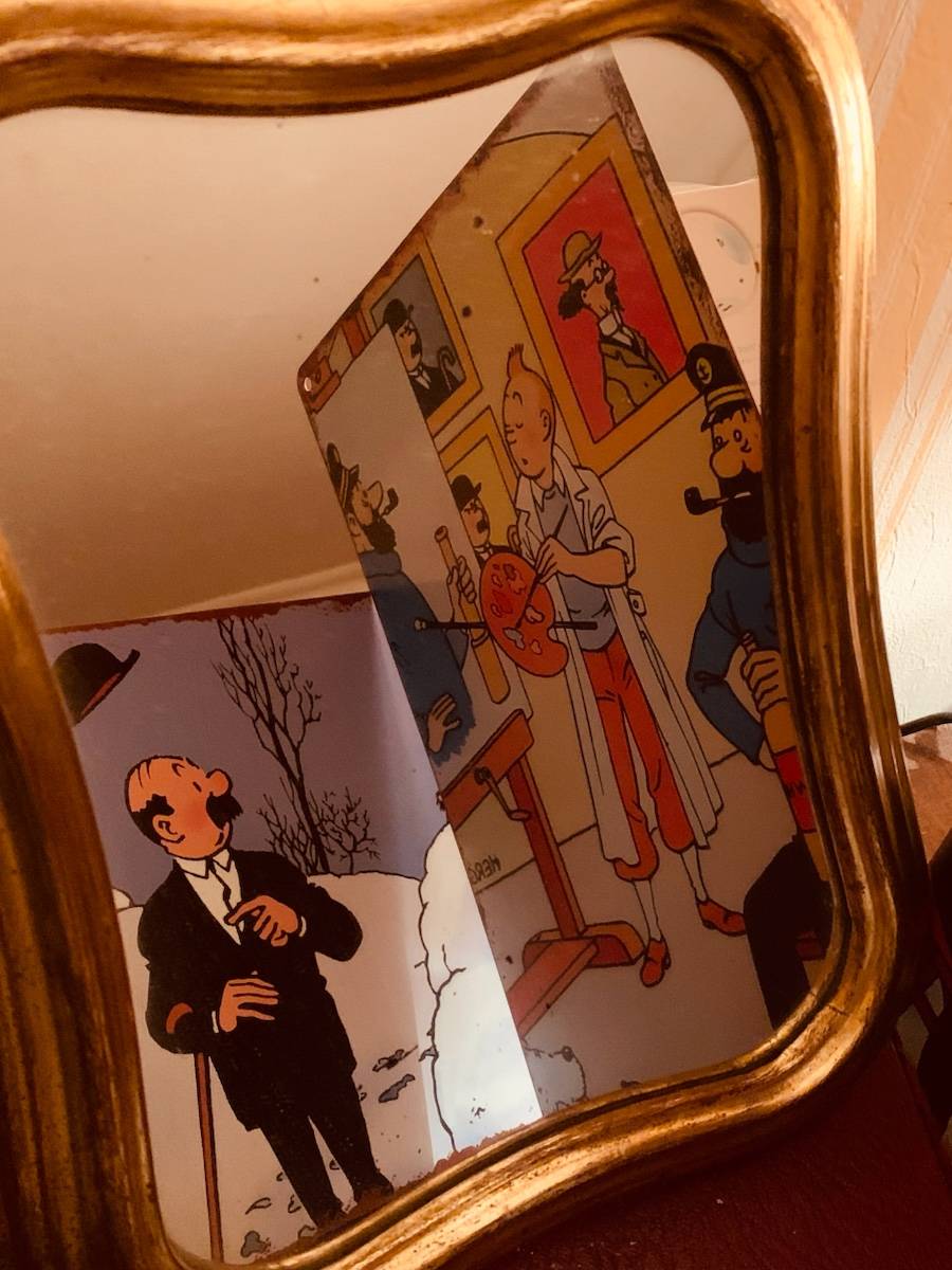 Vends jolie petite glace dorée à l’or fin aux formes ondulées