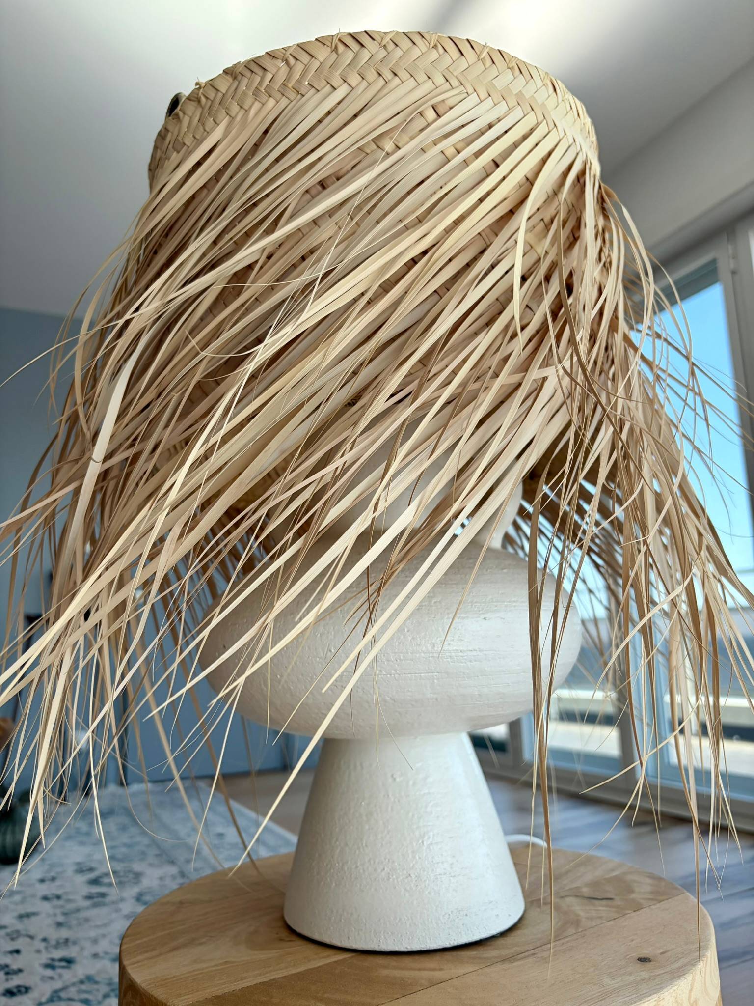 Vends abat-jour artisanal en feuilles de palmier