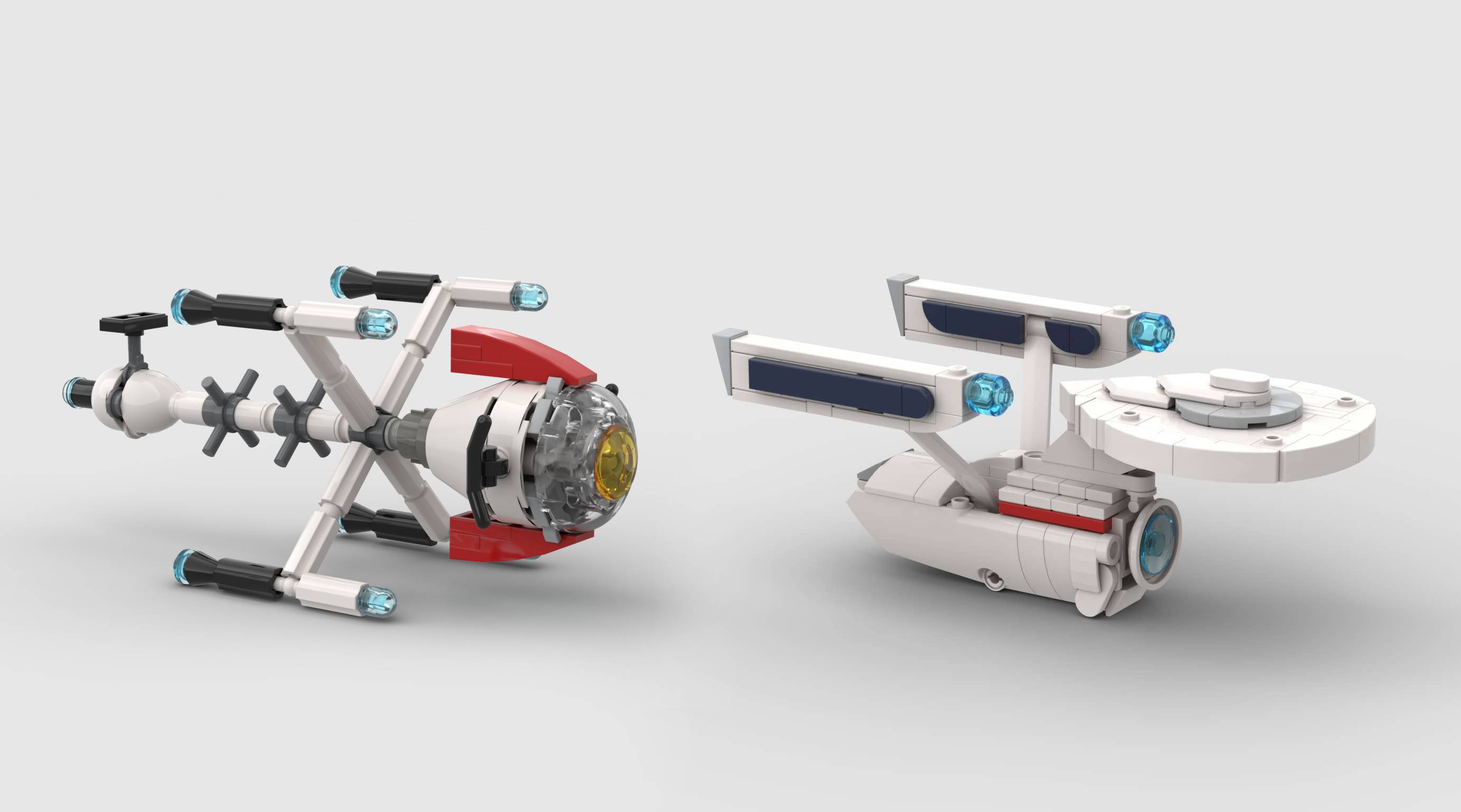 Vaisseaux - Enterprise Star Trek + Capitaine Flam Cyberlab Comet - LEGO