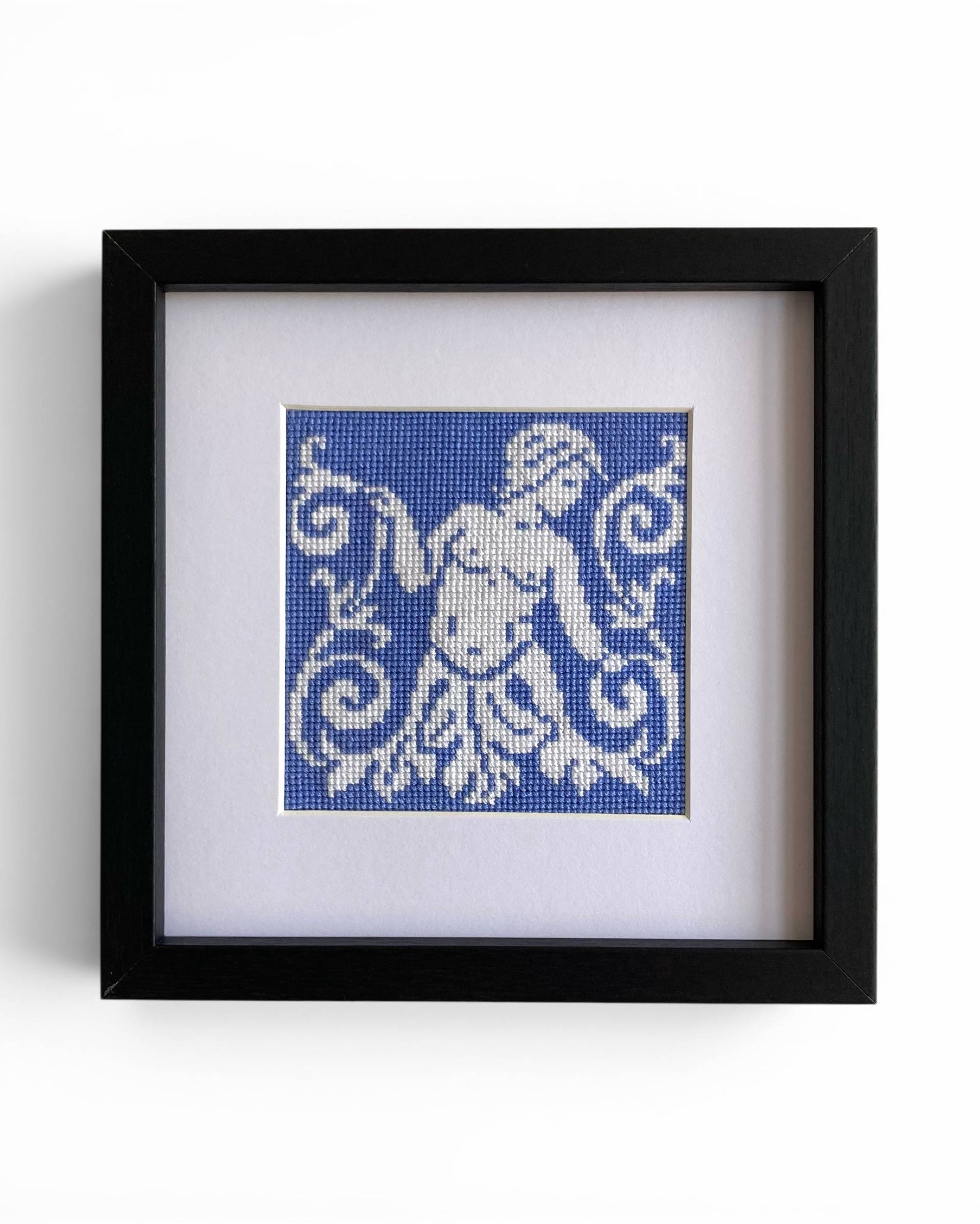 Broderie « Arabesque I » encadrée