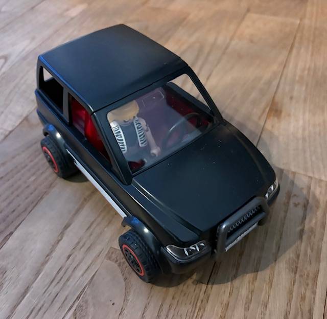 PLAYMOBIL POLICE - Petite Voiture Noire 4x4 Playmobil Décapotable Bandit Neuve