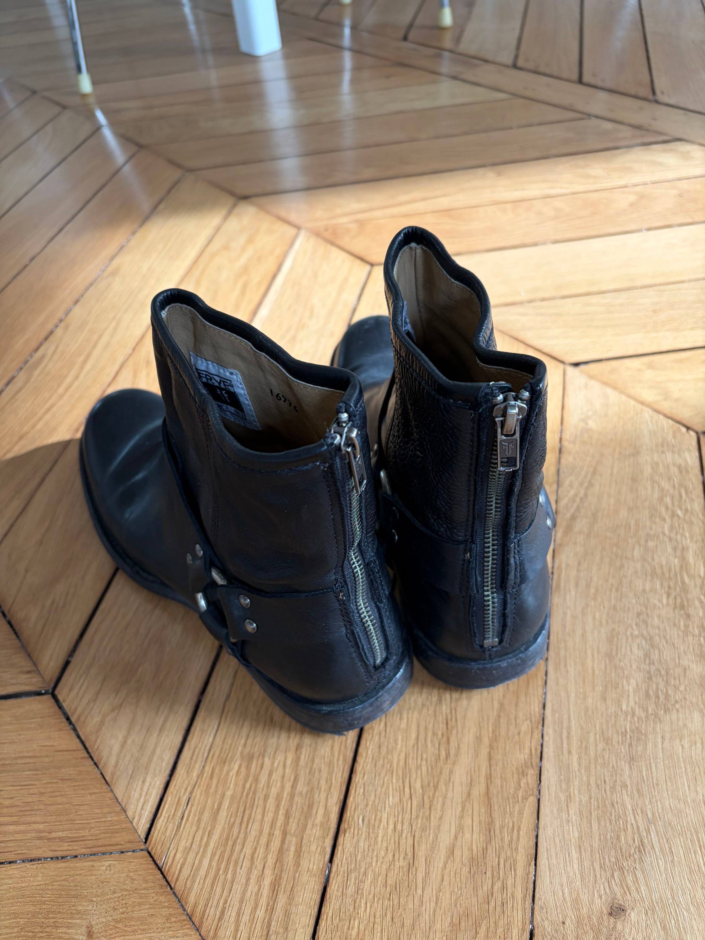 Bottes Western Homme TONY LAMA - Noires, Cuir, Pointure 8.5 (EE) - Vintage USA