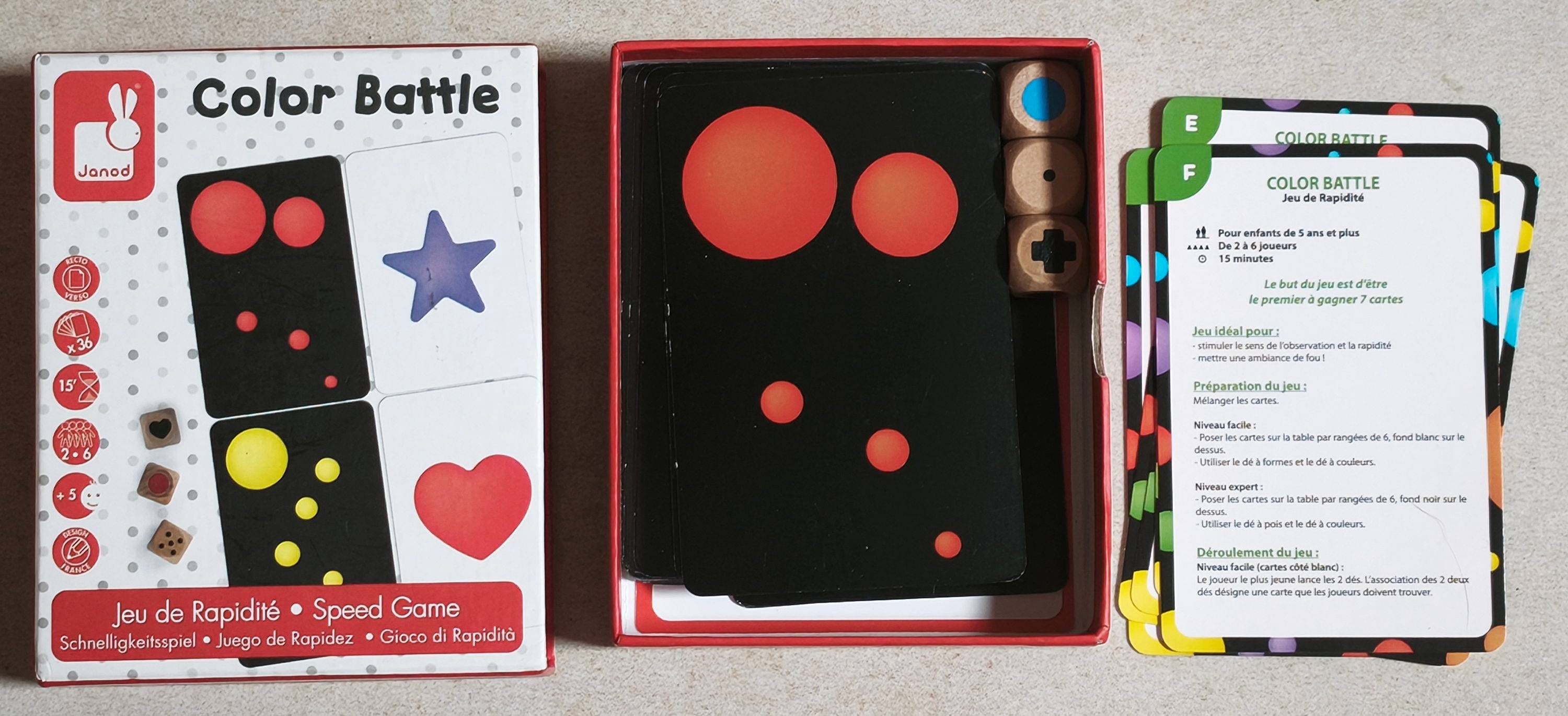 Vends Color Battle (jeu de rapidité enfant Janod)
