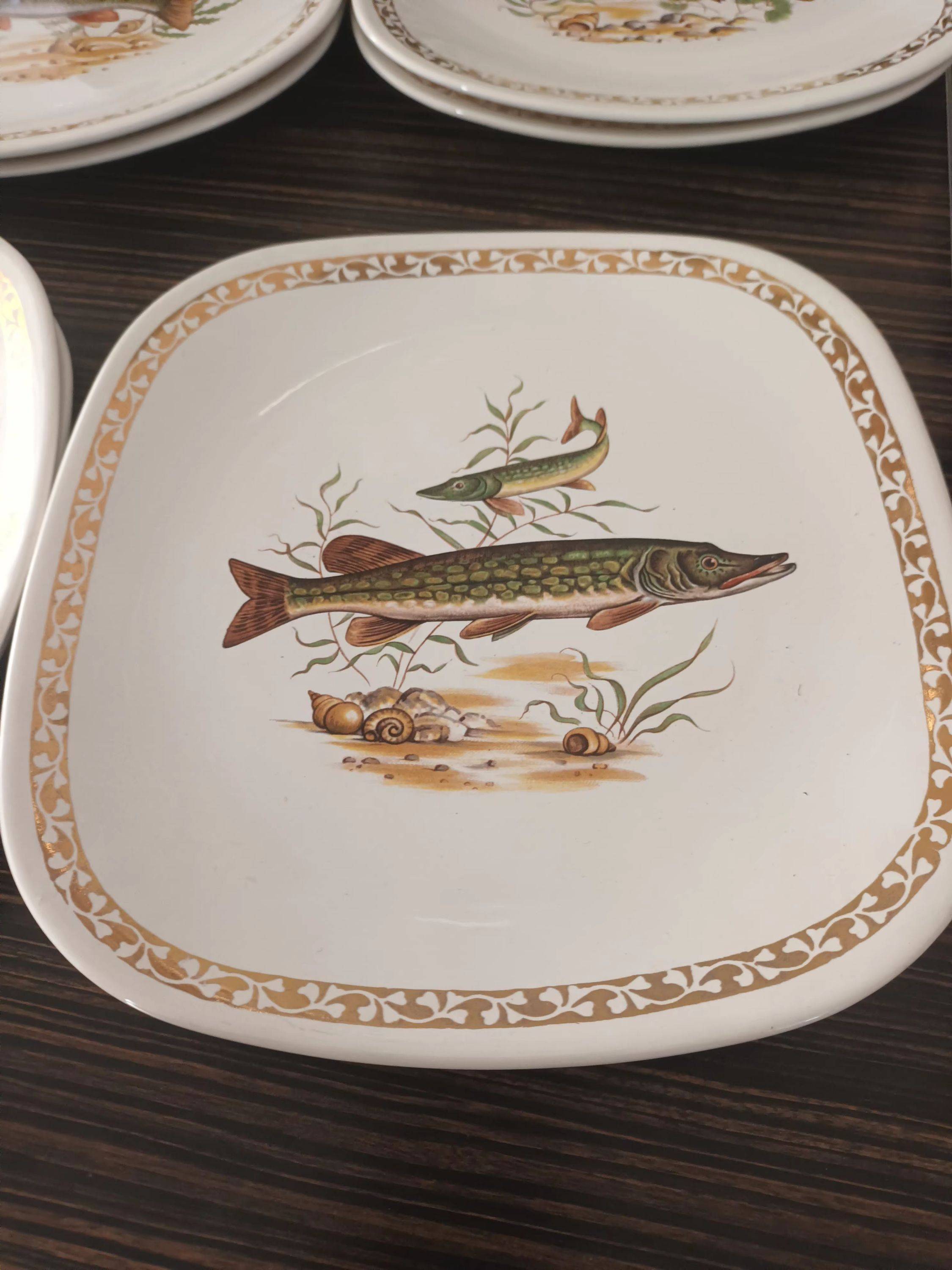 Service de table à poisson signé Lonchamp