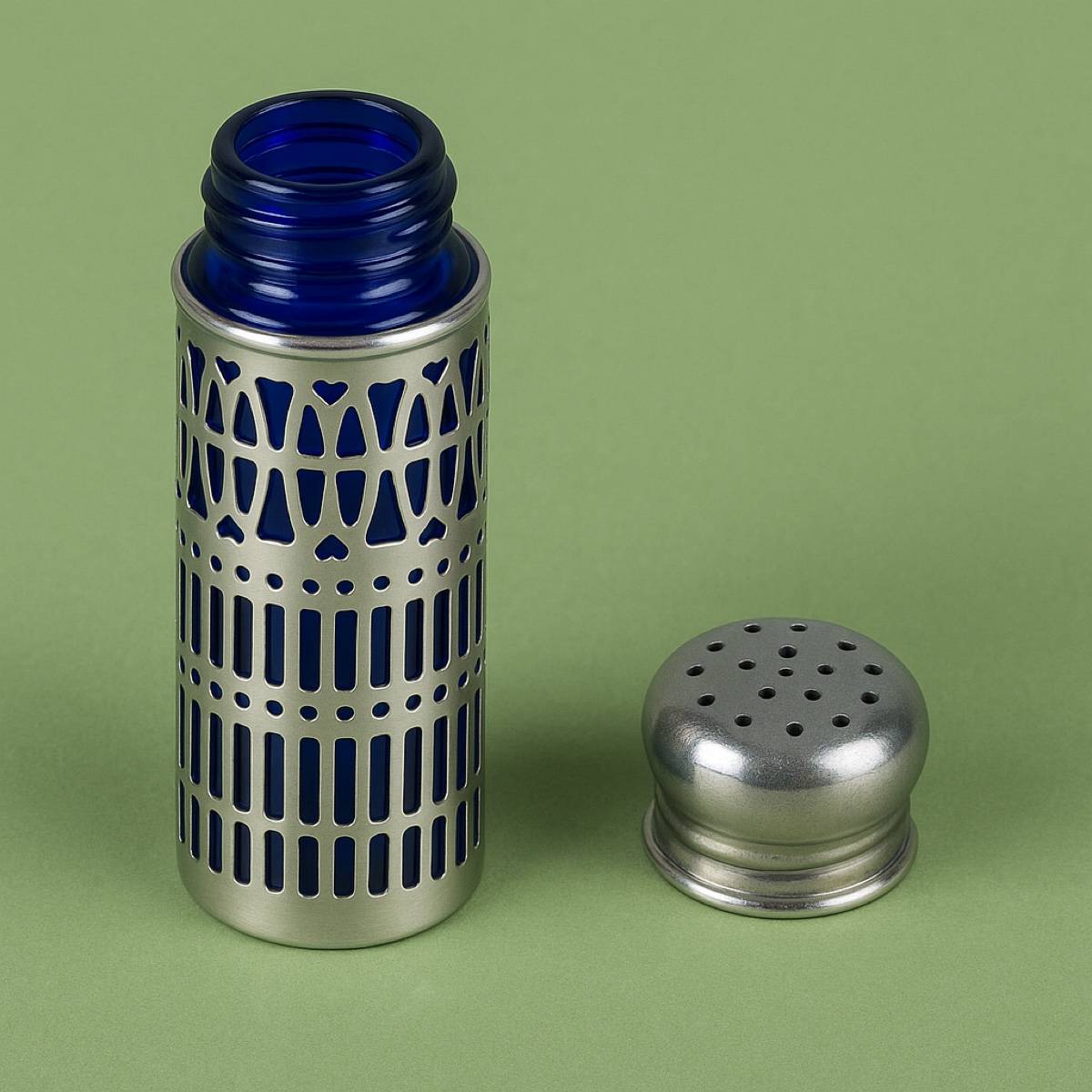 Vends salière ancienne argentée et bleue