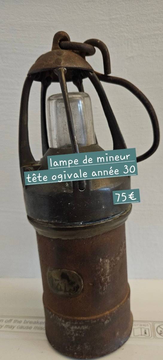 Lampe de mineur tête ogivale année 30